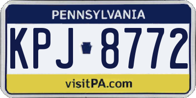 PA license plate KPJ8772