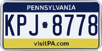 PA license plate KPJ8778