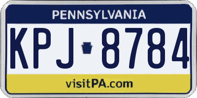 PA license plate KPJ8784