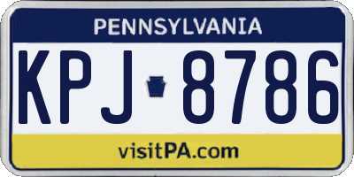 PA license plate KPJ8786