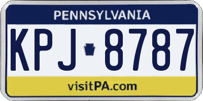 PA license plate KPJ8787
