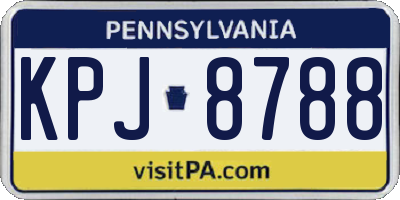 PA license plate KPJ8788