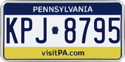 PA license plate KPJ8795