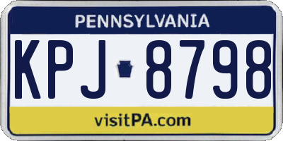 PA license plate KPJ8798
