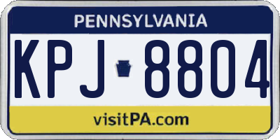 PA license plate KPJ8804