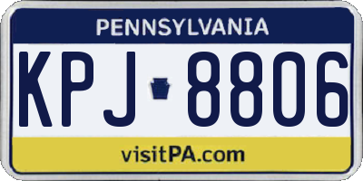 PA license plate KPJ8806