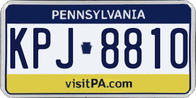 PA license plate KPJ8810