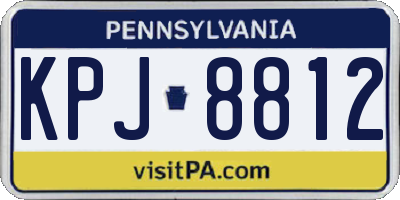 PA license plate KPJ8812