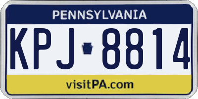 PA license plate KPJ8814