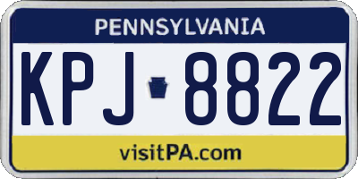 PA license plate KPJ8822