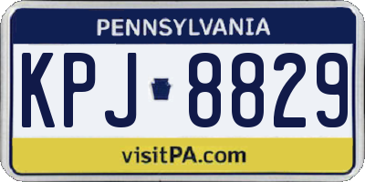 PA license plate KPJ8829