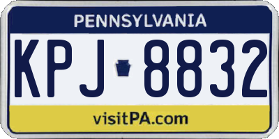 PA license plate KPJ8832