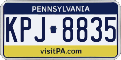 PA license plate KPJ8835