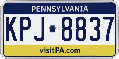 PA license plate KPJ8837