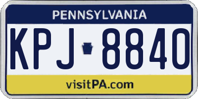 PA license plate KPJ8840