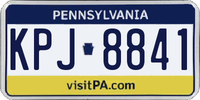 PA license plate KPJ8841
