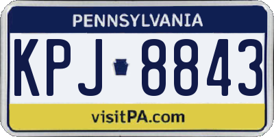 PA license plate KPJ8843