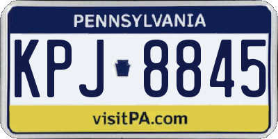 PA license plate KPJ8845