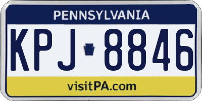 PA license plate KPJ8846