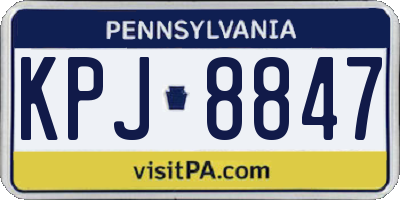 PA license plate KPJ8847