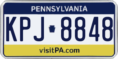 PA license plate KPJ8848