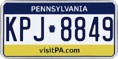 PA license plate KPJ8849
