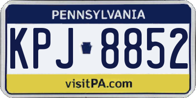 PA license plate KPJ8852