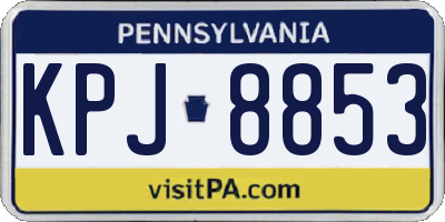PA license plate KPJ8853