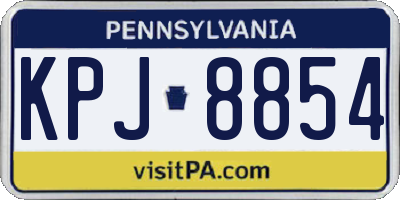 PA license plate KPJ8854