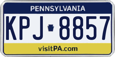 PA license plate KPJ8857