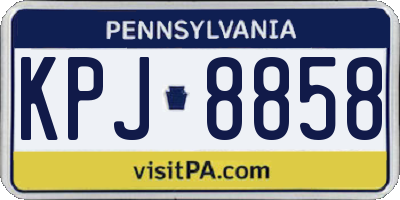 PA license plate KPJ8858