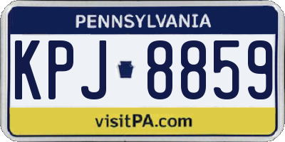 PA license plate KPJ8859