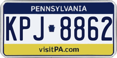 PA license plate KPJ8862