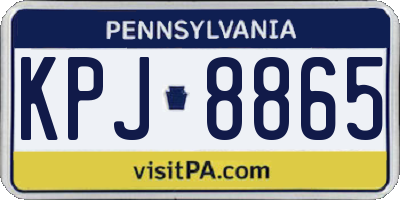 PA license plate KPJ8865