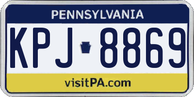 PA license plate KPJ8869