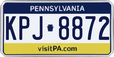 PA license plate KPJ8872