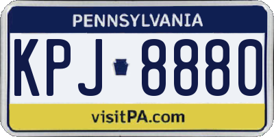 PA license plate KPJ8880