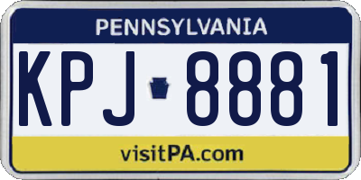 PA license plate KPJ8881