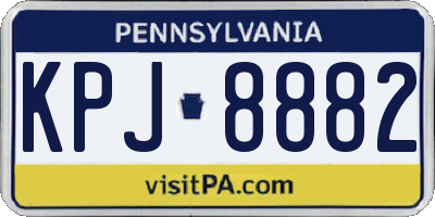 PA license plate KPJ8882
