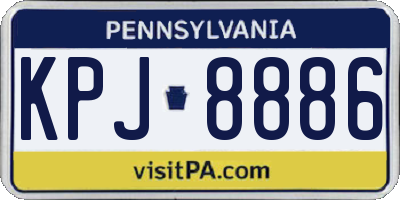PA license plate KPJ8886