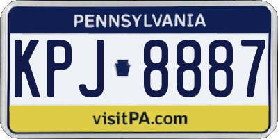 PA license plate KPJ8887