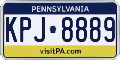 PA license plate KPJ8889