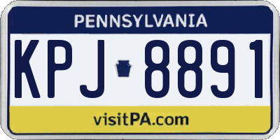 PA license plate KPJ8891