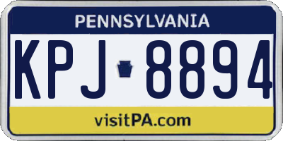 PA license plate KPJ8894