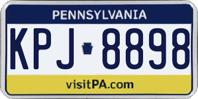 PA license plate KPJ8898