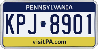 PA license plate KPJ8901