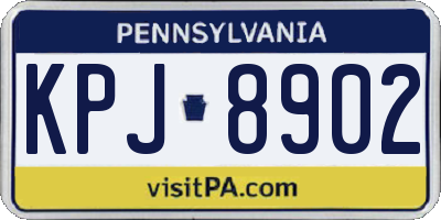 PA license plate KPJ8902