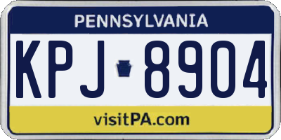 PA license plate KPJ8904