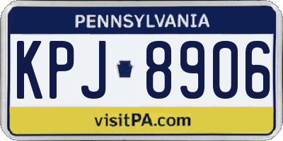 PA license plate KPJ8906