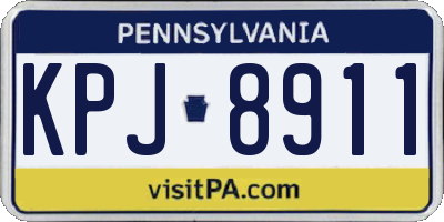 PA license plate KPJ8911